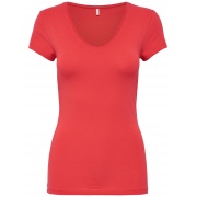 Футболка LIVE LOVE NEW SS V-NECK TOP NOOS 15140450Poinsettla ONLY
