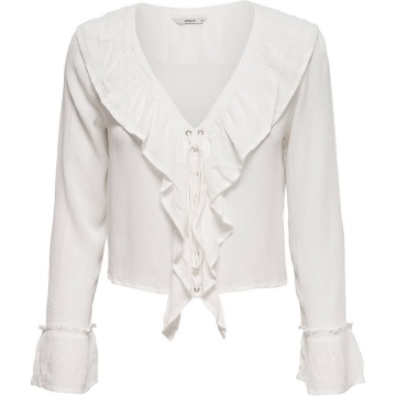 Блуза MARINA L/S CROPPED TOP WVN 15134383CloudDancer ONLY