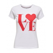 Футболка ONLLOVE LIFE FIT S/S TOP BOX JRS 15226018 White HEART ONLY