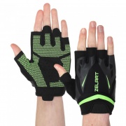 Перчатки для кроссфита BC-6305-Black-light green Zelart