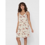 Сукня ONLKARMEN S/L SHORT DRESS AOP WVN NOOS 15157655 Creme Brûlée-ROSE FLOWERS ONLY