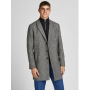 Пальто JJEMOULDER WOOL COAT SN 12171374-Light Grey Melange-Checks Jack & Jones