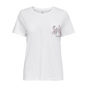 Футболка ONLKITA LIFE REG S/S TOP BOX JRS 15231603-Bright White-Print: CRAB ONLY