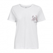 Футболка ONLKITA LIFE REG S/S TOP BOX JRS 15231603-Bright White-Print: CRAB ONLY