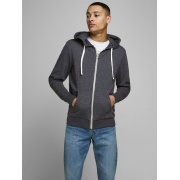 Толстовка JJEHOLMEN SWEAT ZIP HOOD NOOS 12136884-Dark Grey Melange-Fit:REG FIT Jack & Jones