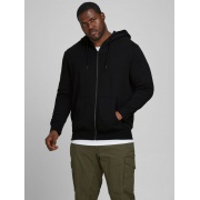 Толстовка JJEBASIC SWEAT ZIP HOOD NOOS PS 12182493-Black Jack & Jones PLUS