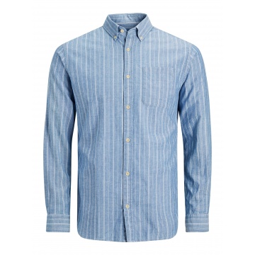 Рубашка JJCLASSIC MIX SHIRT LS 12188988-Light Blue Denim-Checks:/SLIM Jack & Jones