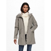 Куртка ONLSALLY RAINCOAT CC OTW 15206116-Brushed Nickel-Detail:WHITE TEDDY ONLY