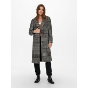 Пальто ONLMINNA LIFE CHECK WOOL COAT  CC OTW 15229877-Black-Detail:PUMICE STONE + LGM + DGM ONLY