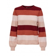 Пуловер ONLKATIA L/S STRIPE PULLOVER CC KNT 15231260-Merlot-Stripes:W. SEPIA ROSE/ROSE SMOKE M ONLY