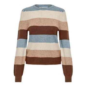 Пуловер ONLKATIA L/S STRIPE PULLOVER CC KNT 15231260-Pearl Blue-Stripes:W. MEL. W. PUMICE STON ONLY