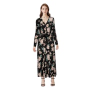 Платье ONLMARY L/S MIDI BUTTON DRESS WVN 15243529-Black-AOP:GROUNDBREAKER FLORAL ONLY