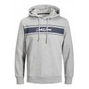 Толстовка JJLEO SWEAT HOOD 12200768-Light Grey Melange Jack & Jones