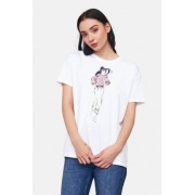 Футболка ONLMARY S/S OVERSIZE TOP JRS 15254406-Bright White-Print:HAT ONLY