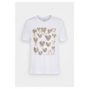 Футболка ONLKITA REG S/S LEAF/MOON TOP BOX JRS 15246473-Bright White-Print:GOLD HEARTS SQUARE ONLY